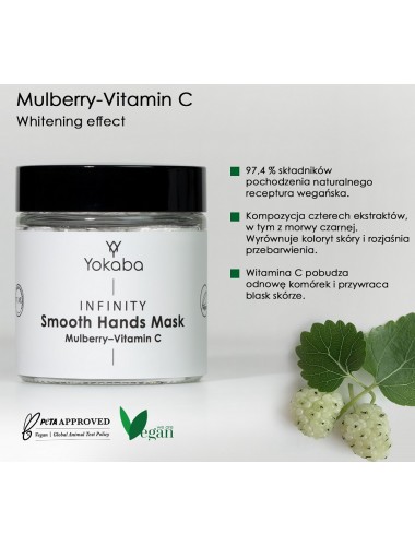Infinity Smoth Hands Mask Mulberry Vitamin C 100ml maska do rąk odmładzająca rozjąsniająca  Yokaba